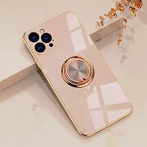 Jacyren Hülle für iPhone 11 Handyhülle,iPhone 11 Schutzhülle Ultradünnes magnetische KFZ-Halterung mit 360-Grad Finger-Halter Schale für iPhone 11 (iPhone 11, Rosa) von Jacyren