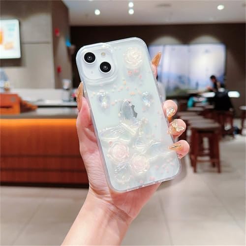 Jacyren Hülle für iPhone 12 Pro Max Transparent Silikon Handyhülle Stoßfest Kratzfest TPU Schutzhülle Glitzer 3D Schmetterling Durchsichtige Schutzhülle Bumper Handyhülle für iPhone 12 Pro Max, Klare von Jacyren