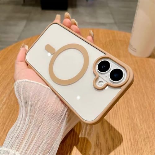 Jacyren Transparent Handyhülle für iPhone 16 Pro Magnetiche Hülle, Klare Hart PC Schutzhülle Kameraschutz Case Kratzfest Stoßfest Bumper Cover Magnetiche Handyhülle für iPhone 16 Pro,Gold von Jacyren