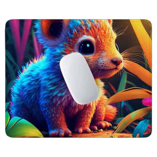 Mauspad, Bunte Tiere Mousepad, 340x280x3 mm, Wasserdichtes Gaming Mauspad, mit Rutschfester Gummiunterseite, Kleines-Mauspad für Damen, Herren, Tragbar Desk Mat Zuhause, Büro, Reisen C-98 von Jalican