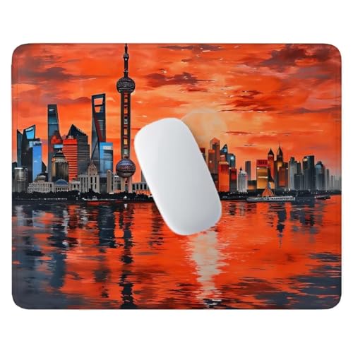 Mauspad, Stadtlandschaft Mousepad, 290x240x3 mm, Wasserdichtes Gaming Mauspad, mit Rutschfester Gummiunterseite, Kleines-Mauspad für Damen, Herren, Tragbar Desk Mat Zuhause, Büro, Reisen C-181 von Jalican