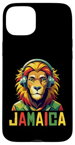 Hülle für iPhone 15 Plus Rasta Reggae Musik Kopfhörer Jamaikanischer Jamaika Löwe von Jamaika Löwe Outfit Rasta Reggae Musik Rastafari