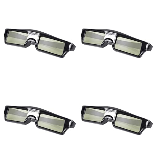 Janasiba 4 x 3D-Brille mit aktivem Verschluss, wiederaufladbar, für alle DLP-Projektoren von Janasiba