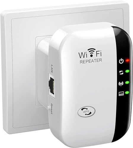 WiFi Extender Booster, WLAN Repeater WLAN Verstärker WiFi Extender bis zu 5000sq.ft Mit Repeater/AP Modus, Long Range Amplifier mit Ethernet Port zu Allen WLAN Geräten, 1-Key Setup, Access Point von Jancane