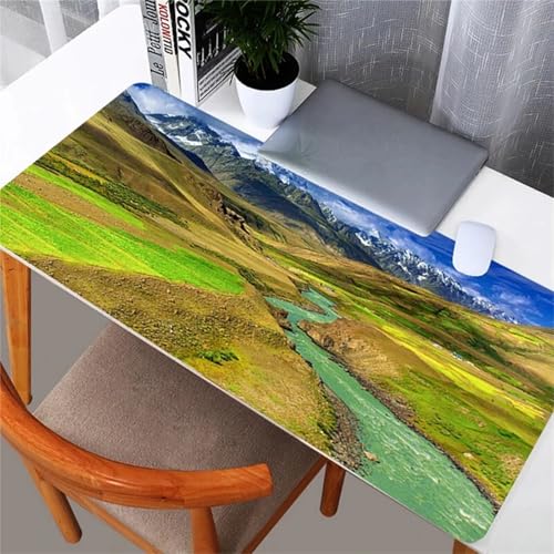 Berglandschaft Übergröße Mauspad Gaming,Mousepad Groß,Vernähte Kanten Mouse Pad rutschfest,Tischunterlage Large Size für Home Office 1200x600x3mm von Januave