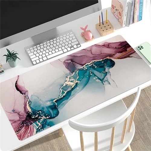 Gaming Mauspad XXL 600x300x2mm Mousepad Groß,Vernähte Kanten Verbessert Präzision und Geschwindigkei für Home Office Marmor von Januave