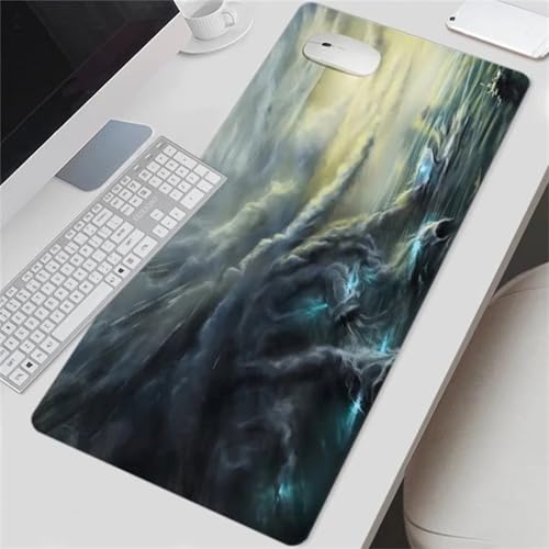 Gaming Mauspad XXL 600x300x2mm Mousepad Groß,Vernähte Kanten Verbessert Präzision und Geschwindigkei für Home Office Ozean Meer von Januave