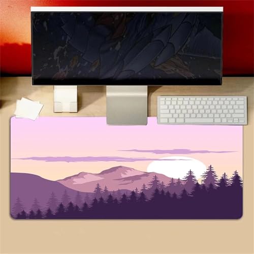 Lila Übergröße Mauspad Gaming,Mousepad Groß,Vernähte Kanten Mouse Pad rutschfest,Tischunterlage Large Size für Home Office 600x300x3mm von Januave