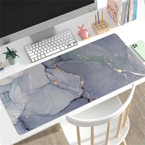 Marmor Übergröße Mauspad Gaming,Mousepad Groß,Vernähte Kanten Mouse Pad rutschfest,Tischunterlage Large Size für Home Office 600x400x3mm von Januave