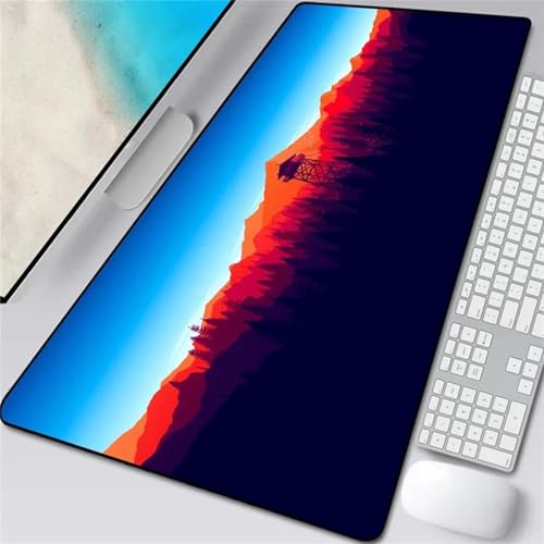 Nachtlandschaft Übergröße Mauspad Gaming,Mousepad Groß,Vernähte Kanten Mouse Pad rutschfest,Tischunterlage Large Size für Home Office 600x400x3mm von Januave