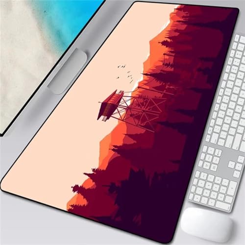 Nachtlandschaft Übergröße Mauspad Gaming,Mousepad Groß,Vernähte Kanten Mouse Pad rutschfest,Tischunterlage Large Size für Home Office 700x400x3mm von Januave