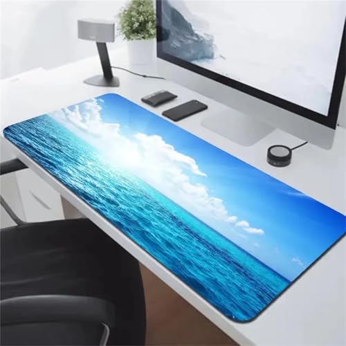 Seelandschaft Übergröße Mauspad Gaming,Mousepad Groß,Vernähte Kanten Mouse Pad rutschfest,Tischunterlage Large Size für Home Office 1200x600x3mm von Januave