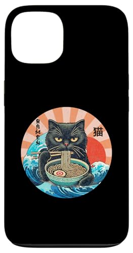 Hülle für iPhone 13 Katze Ramen Japanischer lustiger Kanagawa Kanji Kawaii von Japanese Cat For Men Women Kids Anime Ramen Noodle