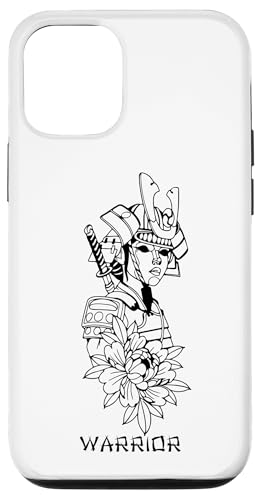 Hülle für iPhone 12/12 Pro Japanischer Krieger Line Art Warrior von Japanese Culture Designs