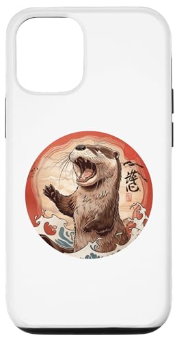 Hülle für iPhone 15 Pro Animal Wildlife Vintage Japanische Kunst Comical Otter von Japanese Culture History Lover Japan
