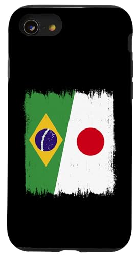 Hülle für iPhone SE (2020) / 7 / 8 Brasilien Japan halbe Flagge tragen brasilianische japanische Wurzeln von Japanese Flag Design Love Nippon Japanese Culture