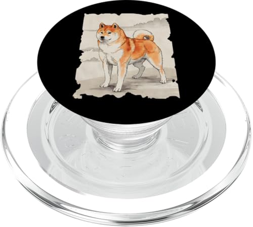 Akita Inu Sumi-e Grafik – Vintage japanische Kunst Hundeliebhaber PopSockets PopGrip für MagSafe von Japanese Merchandise Apparel Gifts