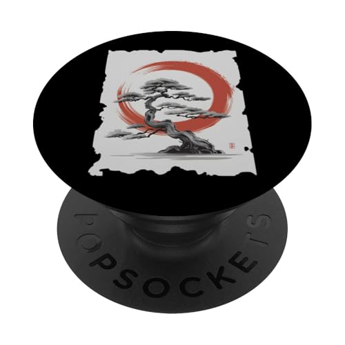 Bonsai Tree Sumi-e Grafik – Vintage Bonsai Japanische Kunst PopSockets Klebender PopGrip von Japanese Merchandise Apparel Gifts