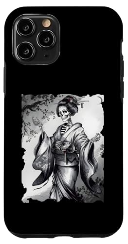 Hülle für iPhone 11 Pro Skelett Geisha Japanische Kunst - Vintage Gruselige Geisha Sumi-e von Japanese Merchandise Apparel Gifts