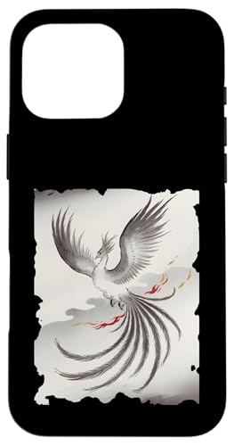 Hülle für iPhone 16 Pro Max Phoenix Sumi-e Grafik – Vintage japanische Kunst unsterblicher Vogel von Japanese Merchandise Apparel Gifts