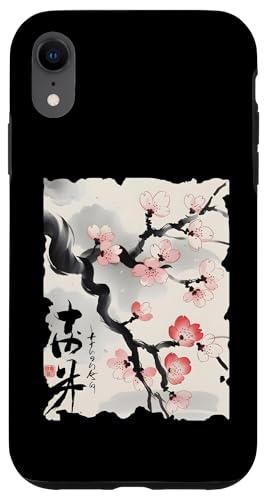 Hülle für iPhone XR Kirschblüten Sumi-e Grafik – japanische Vintage-Kunst von Japanese Merchandise Apparel Gifts