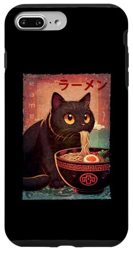 Hülle für iPhone 7 Plus/8 Plus Kawaii Katze Ramen Nudel Anime Japanisch Niedlich Ästhetisch von Japanese Ramen Bowl Cat Eating Noodles Kawaii