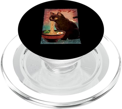 Kawaii Katze Ramen Nudel Anime Japanisch Niedlich Ästhetisch PopSockets PopGrip für MagSafe von Japanese Ramen Bowl Cat Eating Noodles Kawaii