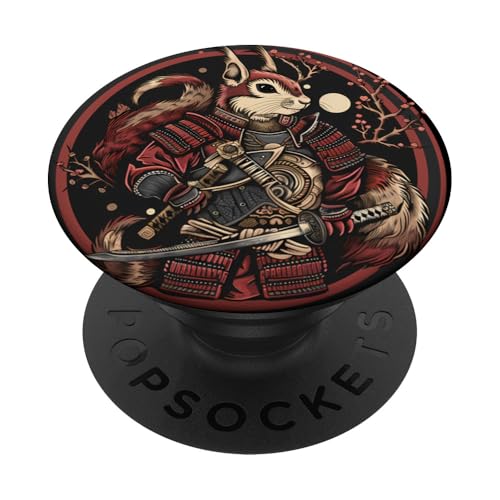 Samurai-Eichhörnchen Japanisches Samurai-Eichhörnchen Japanischer Krieger PopSockets Klebender PopGrip von Japanese Samurai Warrior Animals