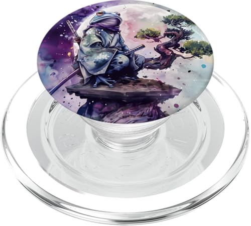 Samurai Frosch Kunstwerk Japanischer Samurai Frosch Anime Aquarell PopSockets PopGrip für MagSafe von Japanese Samurai Warrior Animals