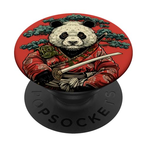 Samurai Panda Japanischer Krieger Japanischer Ninja Panda Kunstwerk PopSockets Klebender PopGrip von Japanese Samurai Warrior Animals