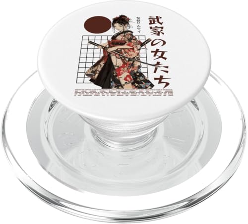 Samurai Warrior Süßes Mädchen Japanische Ukiyoe Samurai Streetwear PopSockets PopGrip für MagSafe von Japanese Ukiyo-e Samurai Warriors