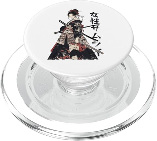 Samurai Warrior Süßes Mädchen Japanische Ukiyoe Samurai Streetwear PopSockets PopGrip für MagSafe von Japanese Ukiyo-e Samurai Warriors