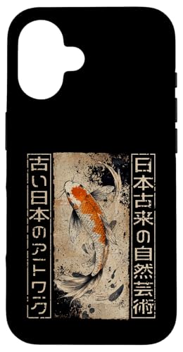 Hülle für iPhone 16 Koi-Karpfenfisch, traditioneller japanischer Holzblock, Ukiyo-e Anime von Japanese Ukiyo-e Tees