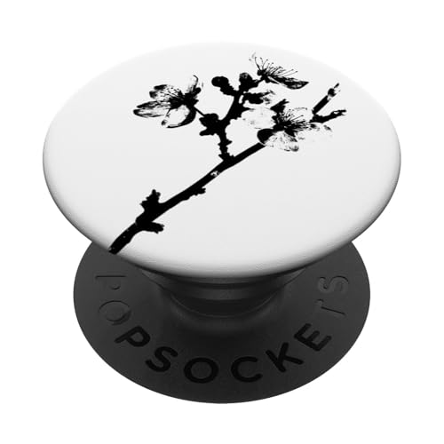 Minimalistischer Zen Floral Sakura Baum Kirschblüte Japanisch PopSockets Klebender PopGrip von Japanese and Floral Designs