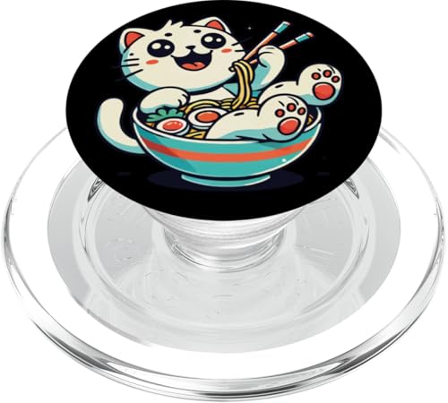 Kawaii Katze Ramen Nudeln Japanische Streetwear PopSockets PopGrip für MagSafe von Japanese ramen Outfit streetwear unique design