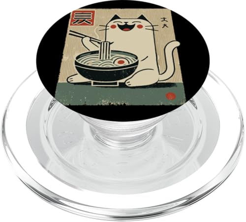 Ramen Nudeln Streetwear Japanische Ukiyo-E Kawaii Katze PopSockets PopGrip für MagSafe von Japanese ramen Outfit streetwear unique design