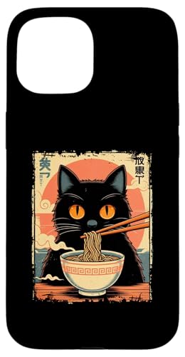 Hülle für iPhone 15 Kawaii Cat Ramen Nudel Anime Japanische Katze Kätzchen Manga von Japanische Kultur Anime Manga Cat Ramen Asiatisch