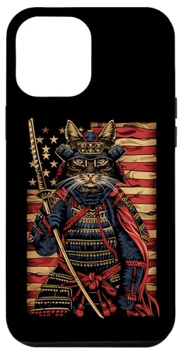 Hülle für iPhone 13 Pro Max Katze Samurai amerikanische Flagge Samurai Katze von Japanische Samurai Katze Geschenk Katana Schwert