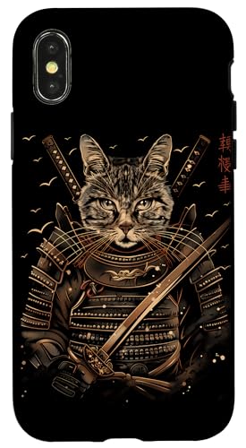 Hülle für iPhone X/XS Ninja Samurai Katze Samurai Kunst Ukiyo-e von Japanische Samurai Katze Geschenk Katana Schwert