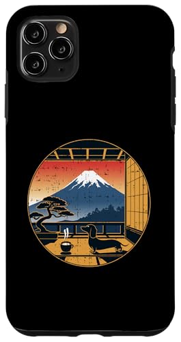 Hülle für iPhone 11 Pro Max Japanischer Mt Fuji Bonzai Dackel Hund Kaffee Japan Mama Papa von JapansCollective