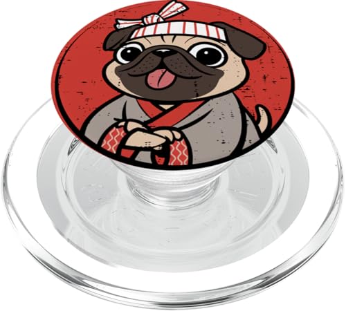 Japanischer Mops Kimono Hund Kawaii Japan Mama Papa Kinder PopSockets PopGrip für MagSafe von JapansCollective