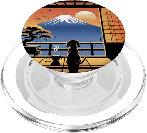 Japanischer Mt Fuji Bonzai Baum Dackel Kaffee Japan Mama Papa PopSockets PopGrip für MagSafe von JapansCollective