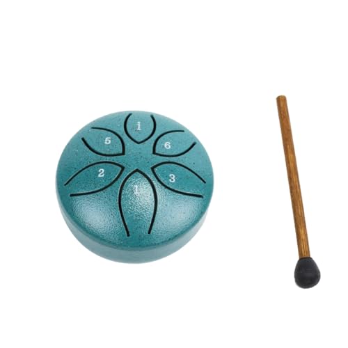 Jasaly 3 6-Ton Steel Tongue Drum Mini Hand Pan Drums mit Drumsticks Percussion Musikinstrumente Trommel Dunkelgrün von Jasaly