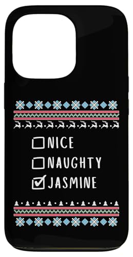 Hülle für iPhone 13 Pro Nett Frech Weihnachten Jasmine Hässlicher Pulli von Jasmine Nice Naughty Christmas Name Funny