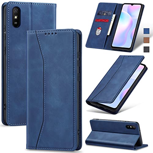 Jasonyu Handyhülle für Xiaomi Redmi 9A Hülle Leder Flip Klappbare Stoßfeste Magnetische [Premium PU Leder] [Standfunktion] [Kartenfächern] Schutzhülle Klapphülle für Xiaomi Redmi 9A von Jasonyu