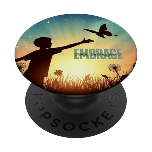 Embrace the Moment Design, Spruch PopSockets mit austauschbarem PopGrip von Javier Francisco