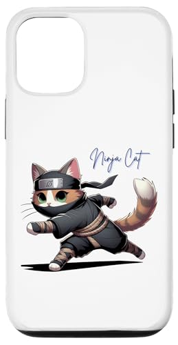 Hülle für iPhone 12/12 Pro Katzen-Design, Ninja-Katze von Javier Francisco