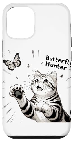 Hülle für iPhone 15 Katzen-Design, Schmetterlingsjäger von Javier Francisco