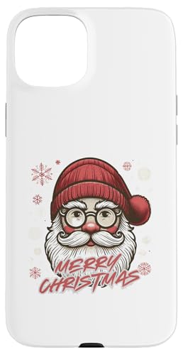 Hülle für iPhone 15 Plus Hipster-Weihnachtsmann-Porträt - Moderner Weihnachtsmann von Javier Francisco