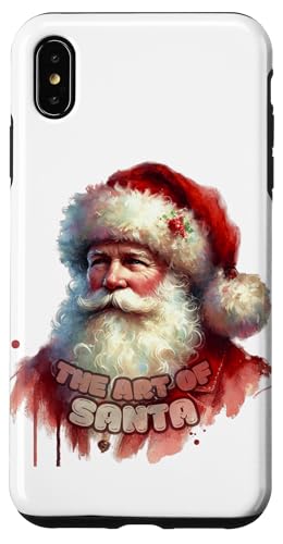 Hülle für iPhone XS Max Portrait des Weihnachtsmanns in Aquarell von Javier Francisco